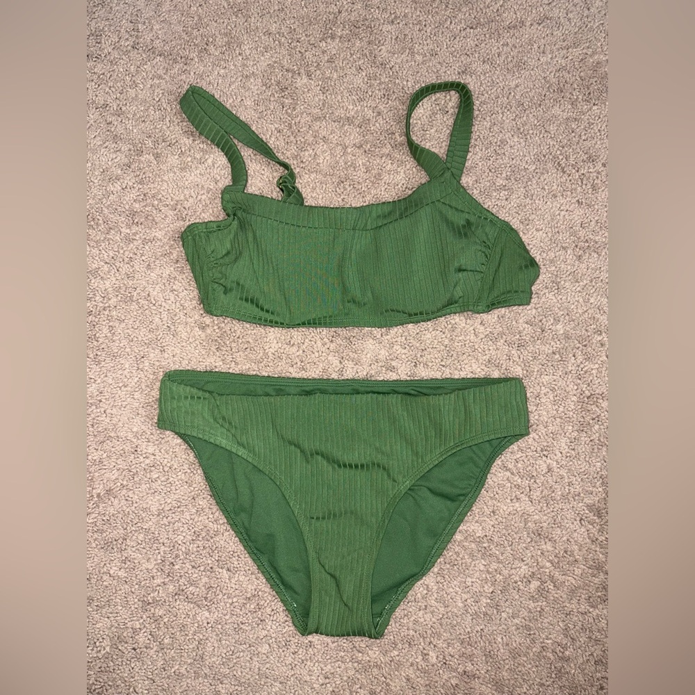 Green Two Piece Bathing Suit